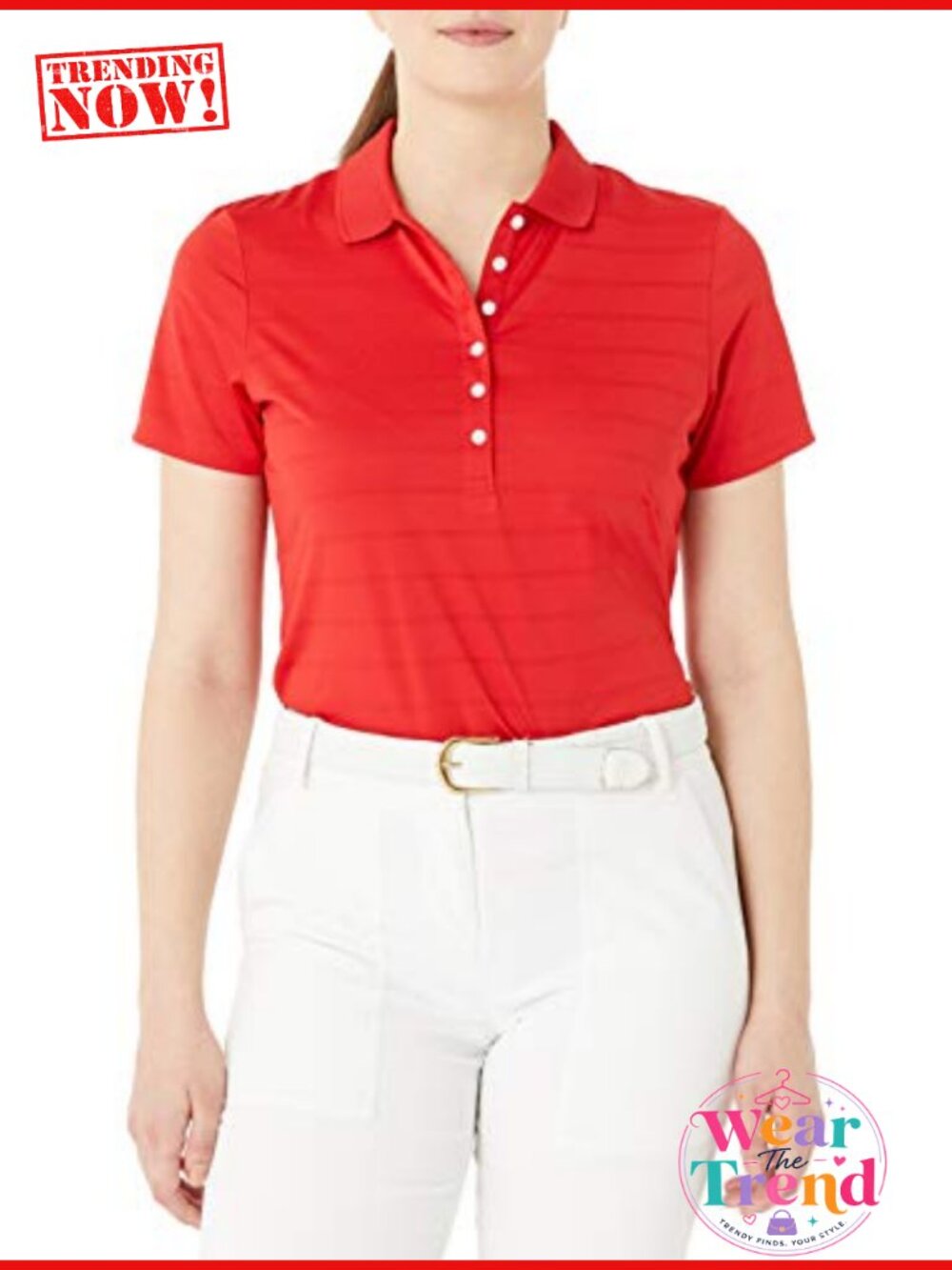 Women's Golf Polo Short Sleeve Moisture Wicking Stretch Textured